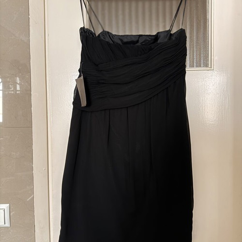 Zara black evening dress draped chest size L new with tag