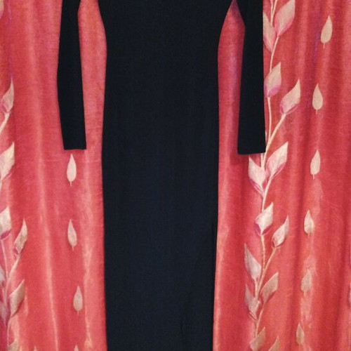 Maxi dress Paranoia dark blue like new with slit and open back