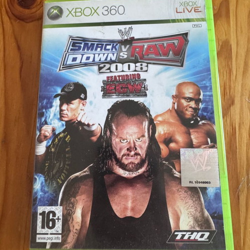Smackdown VS Raw 2008 Xbox 360 game like new, action fighting