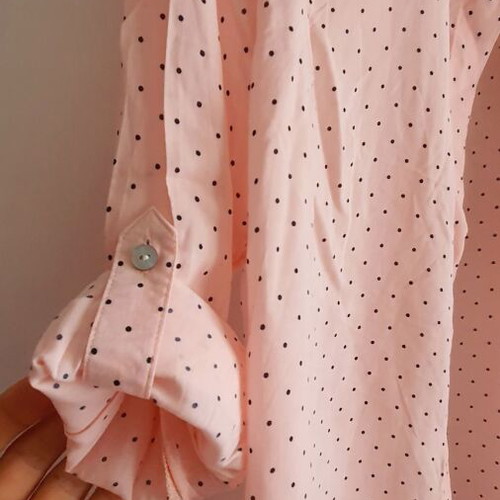 Pink polka dot shirt new, size S
