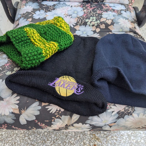 Handmade wool knit caps, athletic, solid colors