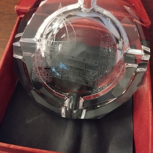 Crystal ashtray Firenze with Duomo engraving, new