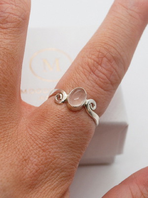 Rose Quartz S925 Silver Ring like new