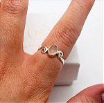  Δαχτυλίδι Ροζ Χαλαζία S925 Ασήμι