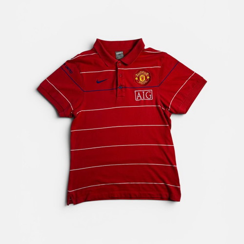 Nike Vintage Y2K Manchester United Polo Shirt Pre Match 2008-2009 Men’s Red like new