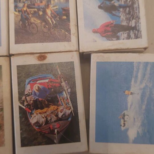 Collectible matchboxes used, Greek Monopoly series E.O.T. set of 8