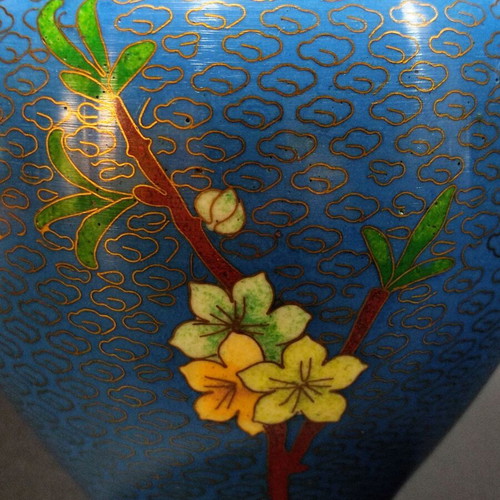 Cloisonné vases like new, 24cm height, pair