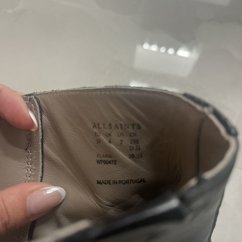 Allsaints boots size 37 like new, black, low with zipper