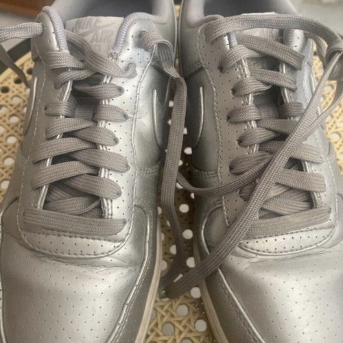 Nike Airforce 1 sneakers, silver, size 41