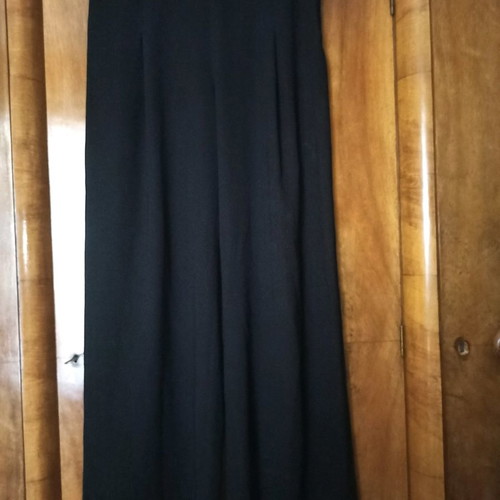 Lussile women's pants used, size 44, black with satin stripe