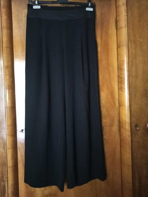 Lussile women's pants used, size 44, black with satin stripe