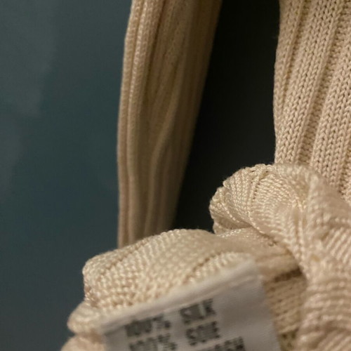 Silk light turtleneck pullover beige used, size small