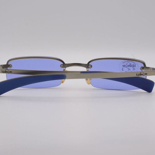Kipling K533 Vintage Rimless Sunglasses New Blue Silver