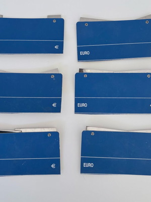 Price tags for products used, all together