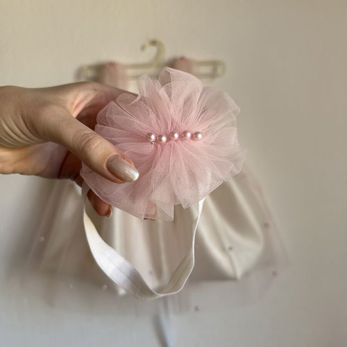 Vanilla Magnolia Boutique Baby Dress with Accessories, Handmade, New, 12-18 Months
