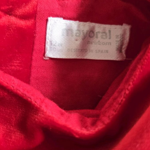 Mayoral velvet red dress like new, 12 months