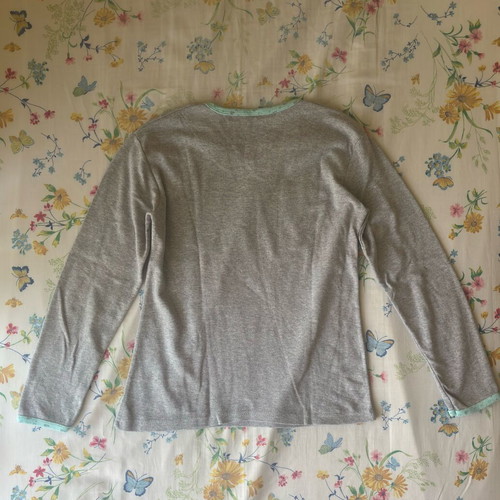 Winter pajamas used, gray and turquoise, size S