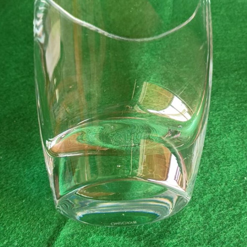 Krosno Crystal Vase Minimal Slant-Cut Poland like new