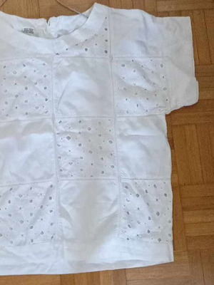 Lace blouse used, 100% cotton, white, size M