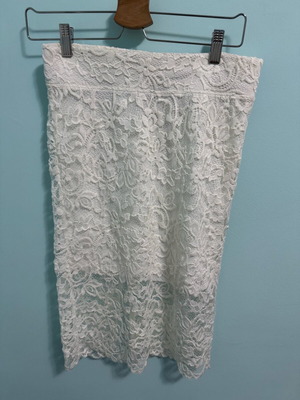 H&M Divided White Lace Midi Skirt used, size S