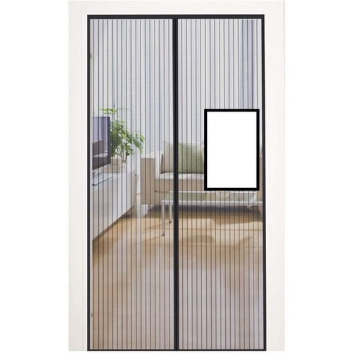 Mycarbon magnetic door screen 80 x 200 cm, black, no drilling