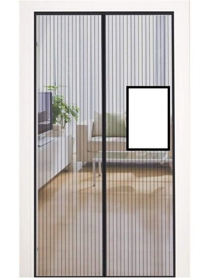 Mycarbon magnetic door screen 80 x 200 cm, black, no drilling