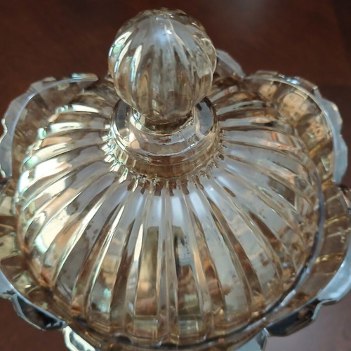 Iridescent crystal fondue pot in excellent condition