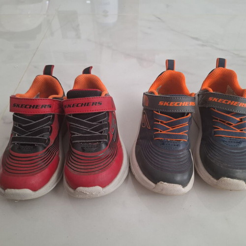 Skechers sneakers used, size 24, blue and red, pair of two