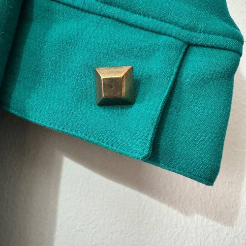 Passager emerald green midi dress with gold back zipper, like new, size M