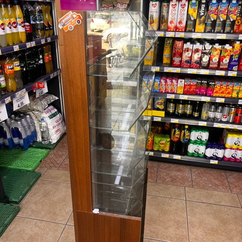 Wooden stand for bulk candies used