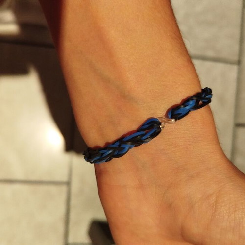 Plexi Flexi bracelets set of 2, handmade, new, blue and turquoise