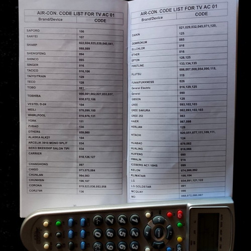 Vivanco TV AC 01 remote control used for air conditioner and TV