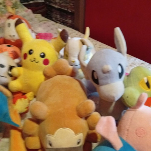 Set of various plush toys mainly Pokémon