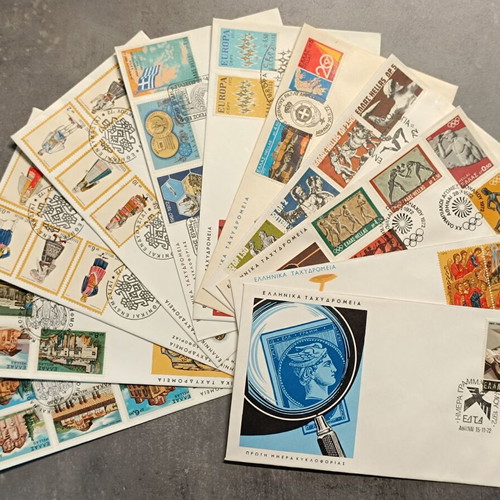 FDC 1972 complete year official first day covers of Hellenic Post new
