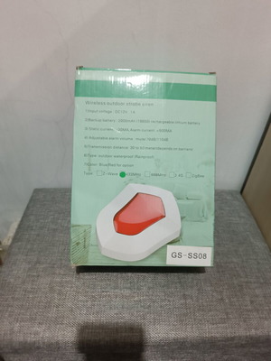 Wireless Outdoor Alarm Siren GS-SS08 like new, waterproof, 110dB