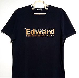 EDWARD JEANS Ανδρική T-Shirt Μπλούζα Μαύρη Large