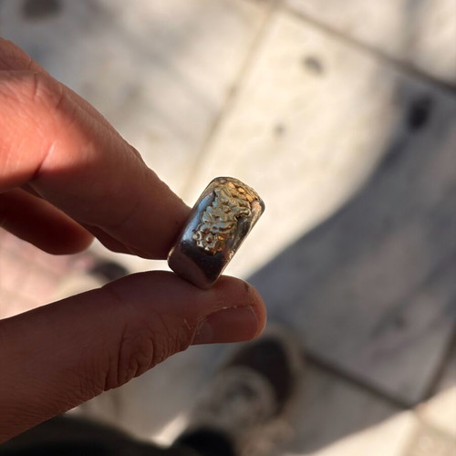 Silver gold ring 925/18k used, size 11/51
