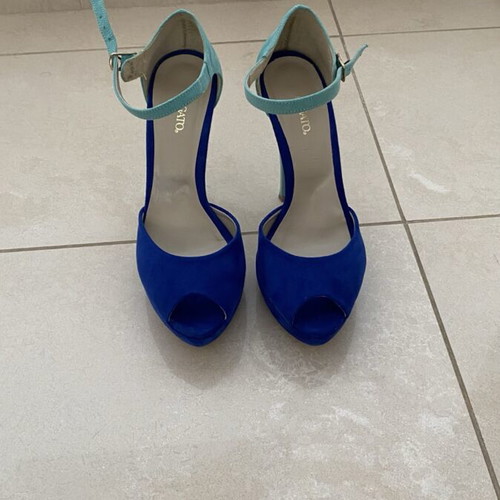 Migato suede high heels like new, size 37, 12 cm heel, blue