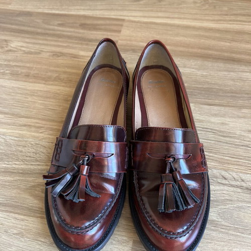 Bata loafers like new, real leather, size 36, brown and red