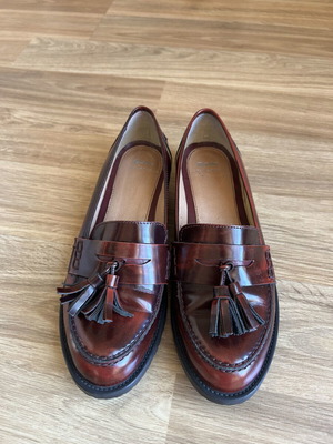 Bata loafers like new, real leather, size 36, brown and red