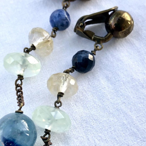 Donatella Pellini Vintage Earrings with Semi-Precious Stones like new