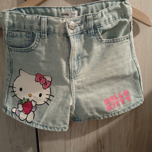 Sinsay Hello Kitty girls' shorts, 8 years, turquoise, 128 cm