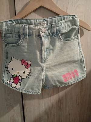 Sinsay Hello Kitty girls' shorts, 8 years, turquoise, 128 cm
