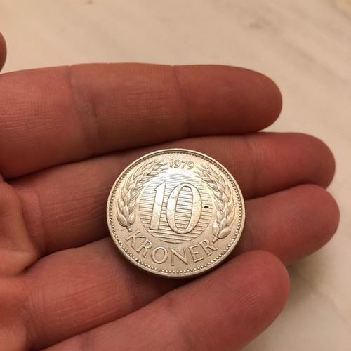 10 Kroner Denmark 1979 used coin
