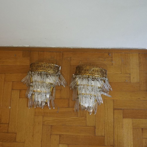 Vintage wall light set used, brass sconces