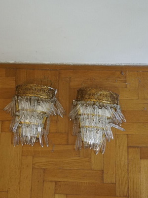 Vintage wall light set used, brass sconces