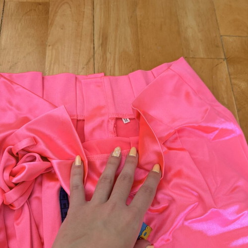 Pink satin skirt, size M