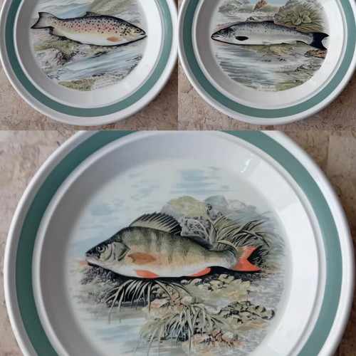 Συλλεκτικά πιάτα Portmeirion The Compleat Angler σετ 3 τεμαχίων καινούργια