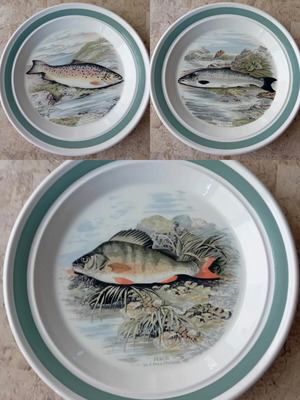 Συλλεκτικά πιάτα Portmeirion The Compleat Angler σετ 3 τεμαχίων καινούργια