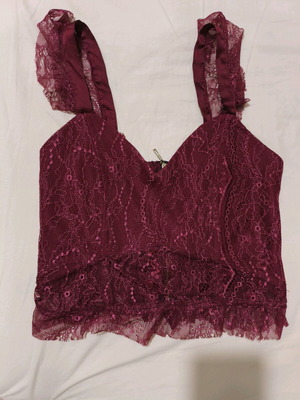 Μπούστο μπορντό με δαντέλα No Small σαν καινούργιο